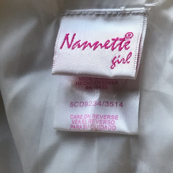NANNETT GIRLS Embossed Rose Velvet Sash Dress 4 - Picture 10 of 10